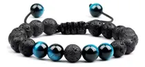 Comprar Pulseras Unisex Piedra Lava Ojo De Tigre Azul Cuerda