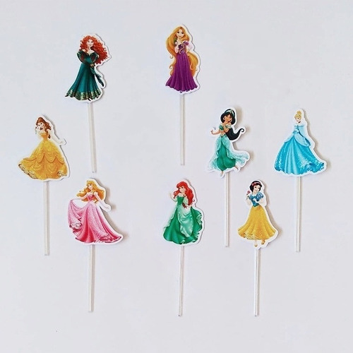 15 Toppers Para Cupcakes / Muffins Princesas (cuerpo Entero)