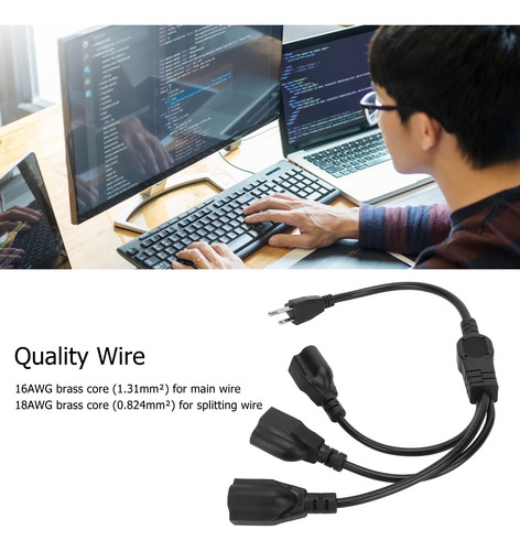 Divisor De Cable De Extensión De Alimentación De 1 A 3 Tomas