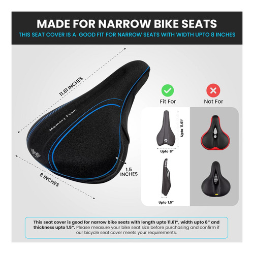X Cubierta De Asiento De Bicicleta De Ala Memoria Acolchada