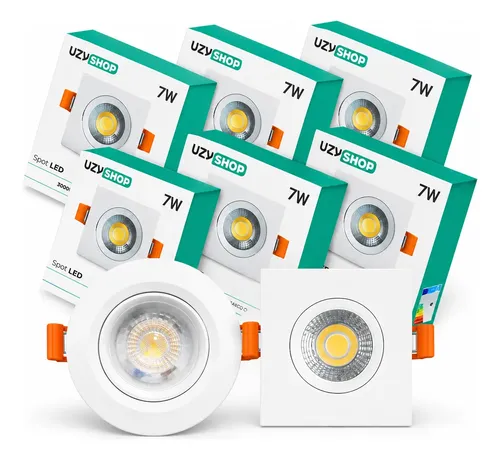 Kit 10 Spots Led 7w Embutidos 3000k/6500k Branco Frio/quente - R$ 47,9