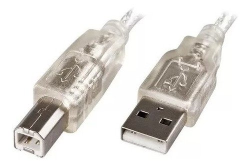 Cable Usb 2.0 A/b Mallado Transparente 2 Metros Impresora