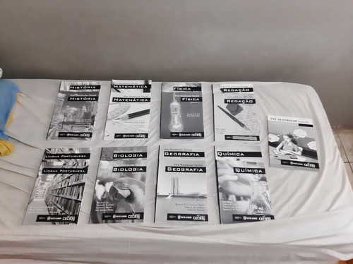 Kit Coleção De Livros Estudos Para Enem E Vestibulares Pré-vestibular Social Com Todas As Matérias Do Ensino Médio Módulo 1 E 2 Com Caderno De Exercícios