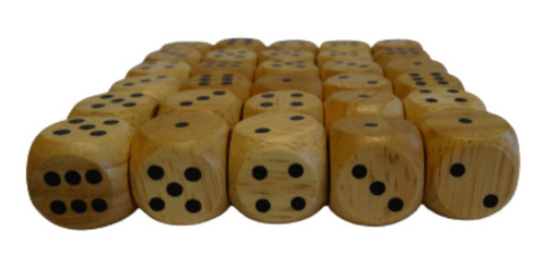 Imagen 3 de 10 de Juego Dados Generala Madera Natural 100u. Tailandia Original