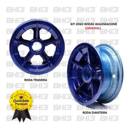 Kit Jogo Rodas Walkmachine Dianteira + Traseira C/ Nf - Azul