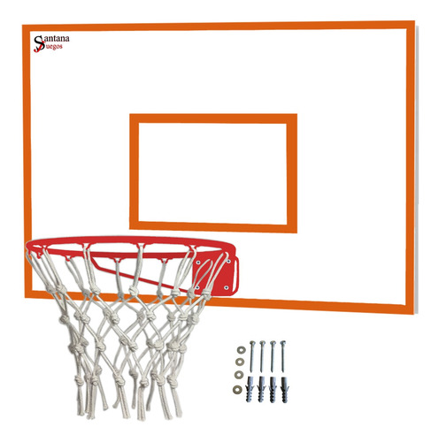 Imagen 1 de 5 de Tablero Basquet Aro Reglament. Macizo 45cm Red Y Tirafondos