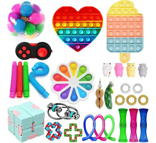 Kit De Juguetes Simples Con Hoyuelos Fidget 30 Piezas