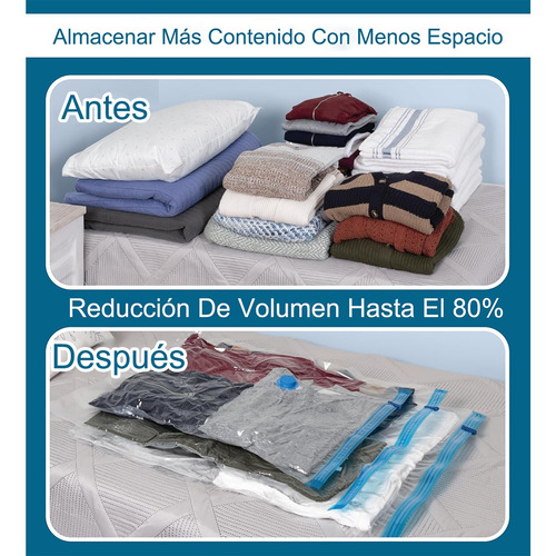 Bolsa De Almacenamiento Al Vacío De Ropa Con Bomba,22pzs