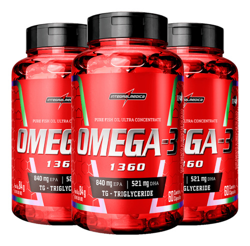 Omega 3 60 Caps Integralmedica Kit 3 Potes