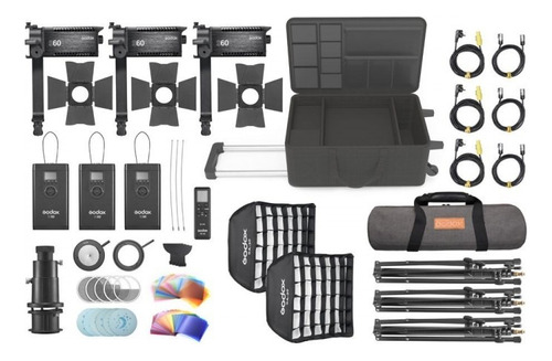 Kit 3 Lámparas Led Para Estudio Fotográfico Godox S60-d