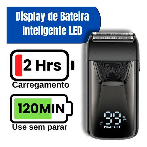 Barbeador Shaver Bivolt 5w Display Led Aparador Pelo Nariz