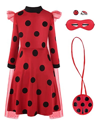 Ladybug Dress For Girls With Mask And Bag Costume For Y91qd