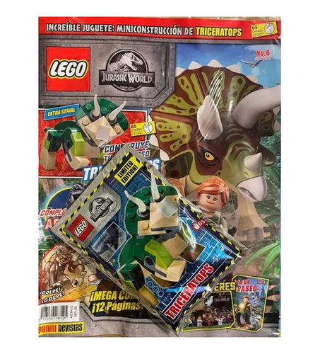 Lego Figura Jurassic World Triceraptos Con Fascículo Bloques