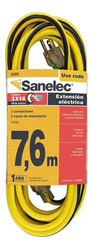 Sanelec (2295) Extension Uso Rudo C/luz Indicadora 7.6m Cali