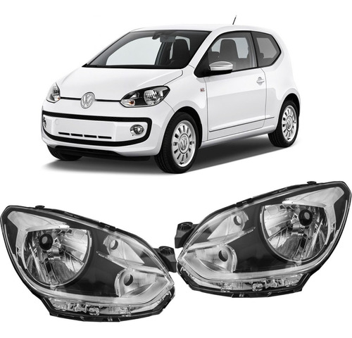 Juego De Opticas Volkswagen Up 2014 2015 2016 Vira Cromada