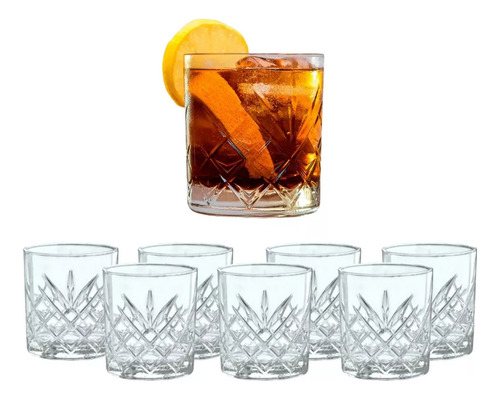 12 Vasos Elsa 345ml Whiskey Licor Old Fashioned Timeless Color Transparente