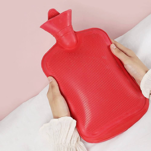 Bolsa de compresión de goma para agua fría y caliente, bolsa azul de 2 litros