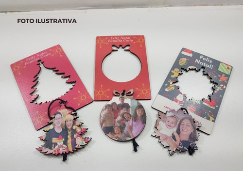 Imagem 3 de 4 de 50 Cartões De Natal Para Sublimação - Bolas - Mdf Branco
