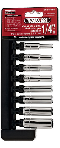 Juego Dados Largos (1/4 ) Knova Hexagonales 8pz 6-13 Mm