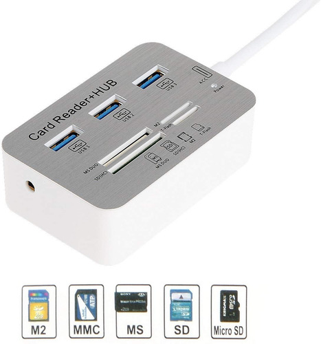 Imagem 6 de 6 de Hub Usb 3 Portas Usb 3.0 E Leitor De Cartão De Memória