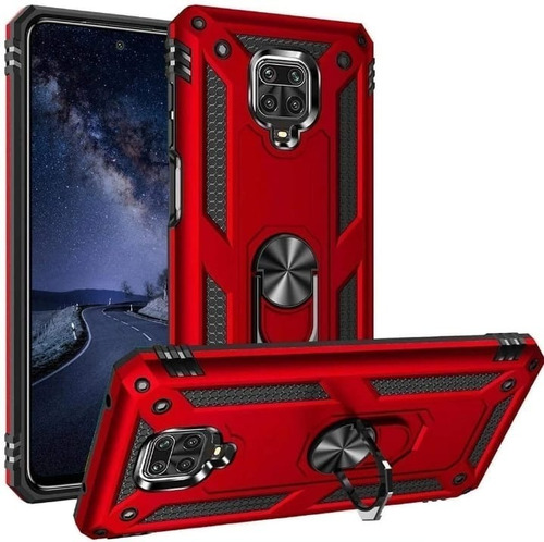 Funda Magnetica Protectora Uso Rudo Redmi Note 9s + Cristal