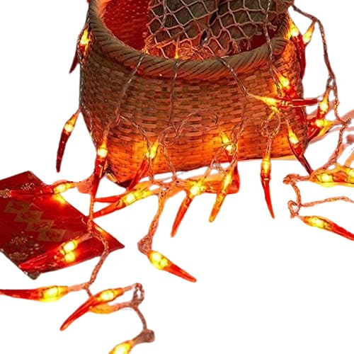 Series De Luces Led Forma De Chile Rojo Para Fiestas 2 Pack