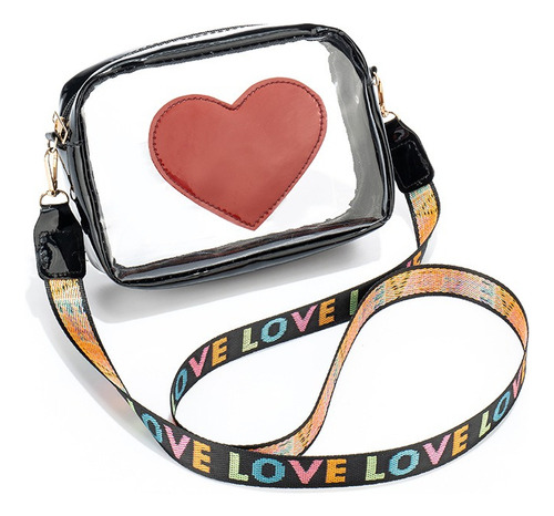 Bandolera Transparente Con Forma De Corazón Para Mujer