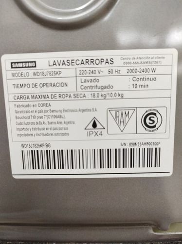 Cambio Rulemanes Y Retén Lavasecarropas Samsung Wd18j7825kp