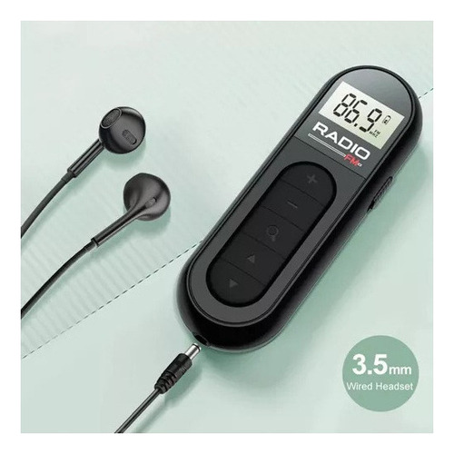 Mini Rádio Fm De Bolso 76-108 Mhz, Recarregável, Lapela