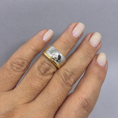 Anel Ouro 18k 750 C/ Diamantes Aro 19 7,3g (Usado)