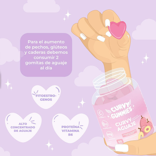 2 Curvy Gummies Aumenta Y Moldea Tu Figura - Caderas Y Senos