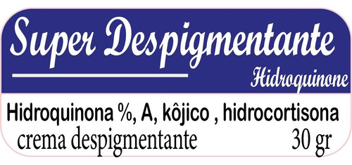 Despigmentante , Aclarante Hidroquinona + Acido Kojico 50 G Tipo de piel Seca