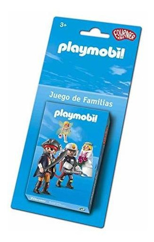 Fournier- Playmobil-family Game Naipes Para Niños, Azul (***