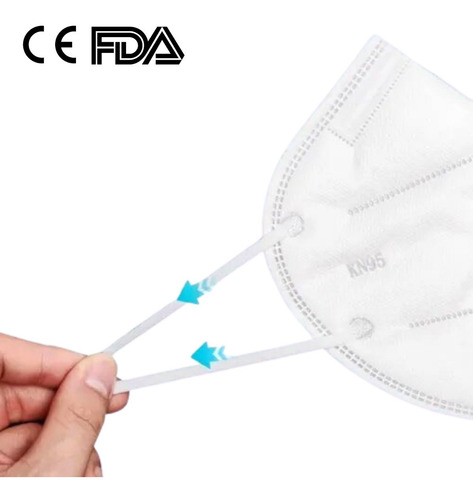 Imagen 7 de 7 de Cubrebocas Kn95 Certificado Mascarilla 5 Capas 10 Piezas