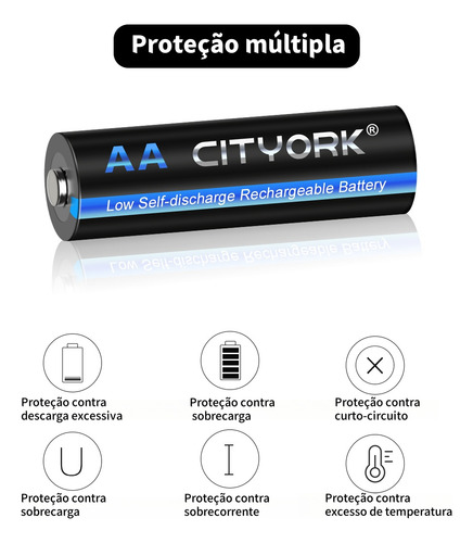 Carregador E Pilhas Recarregável Aa De 1,2v Carga Rápido Lcd