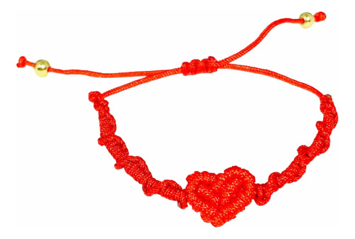 Pulsera Roja Hilo Rojo Tejida Corazon Proteccion Éxito Amor