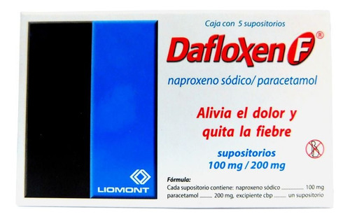 Dafloxen F 100 Mg / 200 Mg Caja Con 5 Supositorios