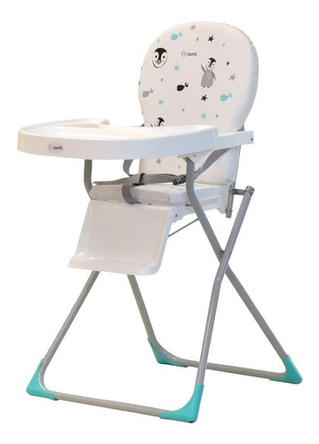 Imagen 2 de 3 de Silla De Comer Bebe Punti Tafi Plegable Alta Con Bandeja