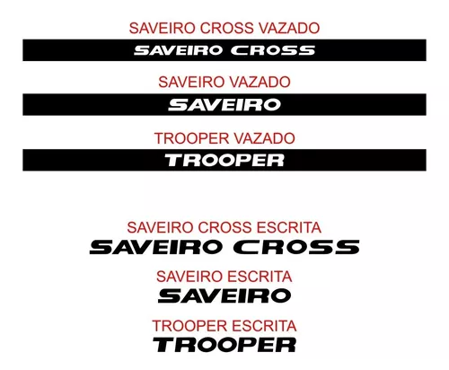 Faixa Tampa Traseira Saveiro Cross 2014 Adesivo Prata