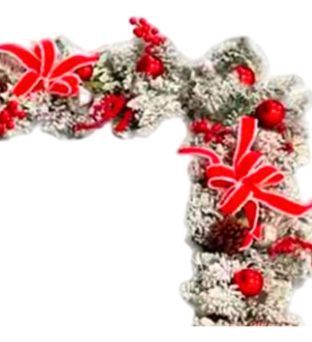 2 Pcs Traditional Christmas Wreath Snowflake For Door