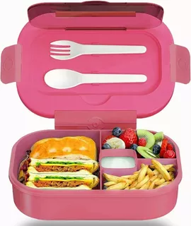 Lonchera Bento Box 4 Compartimento 1.3l Para Niños Adultos