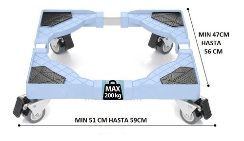 Imagen 2 de 10 de Base Soporte Nevera/lavadora Pvc+inoxidable