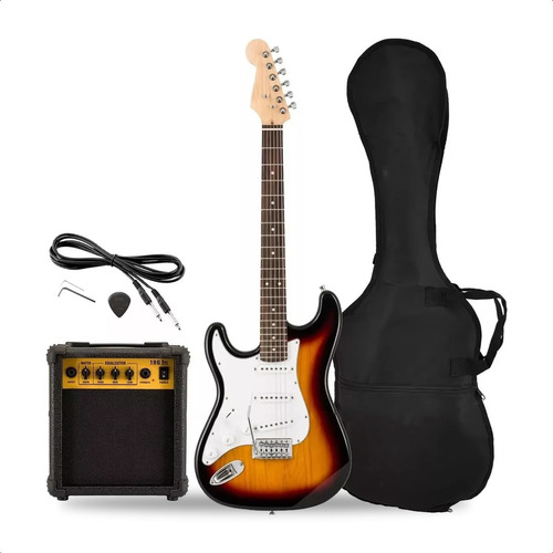 Guitarra Electrica Rock Zurdo Ampli 10w Funda Cable Envio