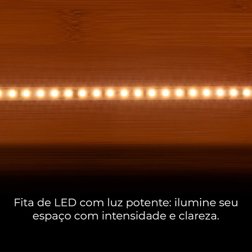 Fita Led Direta 120leds/m Rolo 10m Não Usa Fonte Luz Branco-quente Tensão De Operação