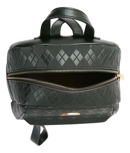 Mochila Chenson Feminina Textura Chic Média Casual 8484395 Cor Café Desenho Do Tecido Lisa