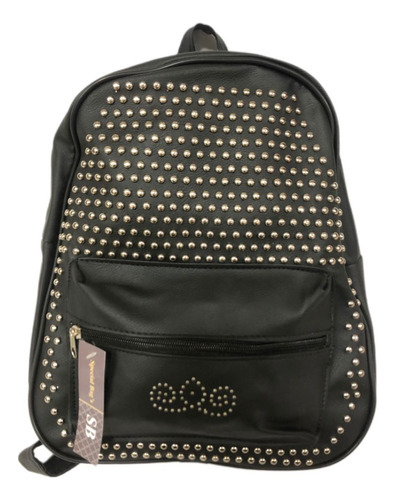 Mochilas Con Tachas Negra, Cuero Sintético, Special Bag´s