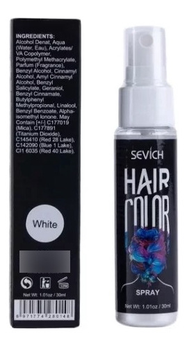 Sevich Spray Tinte Temporal Para Cabello Color Blanco