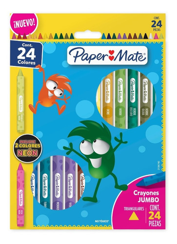Crayones Jumbo Creyones Paper Mate Magicolor Triangular X24