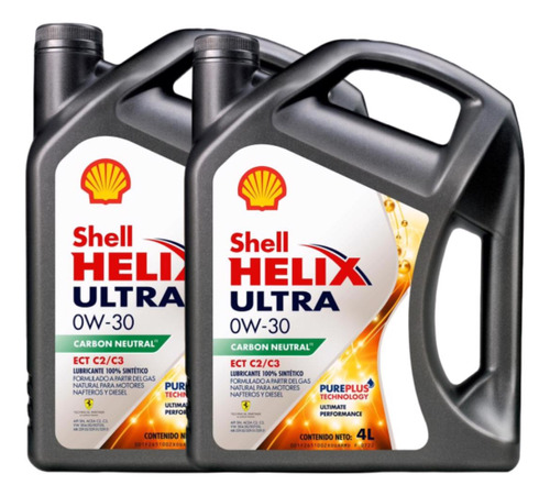 Kit Aceite Shell Helix Ultra Av-l 0w30 Vw Amarok X 8 Lts