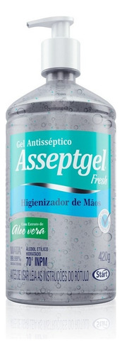 Álcool Em Gel Antisséptico 420gr Asseptgel Fresh Blue